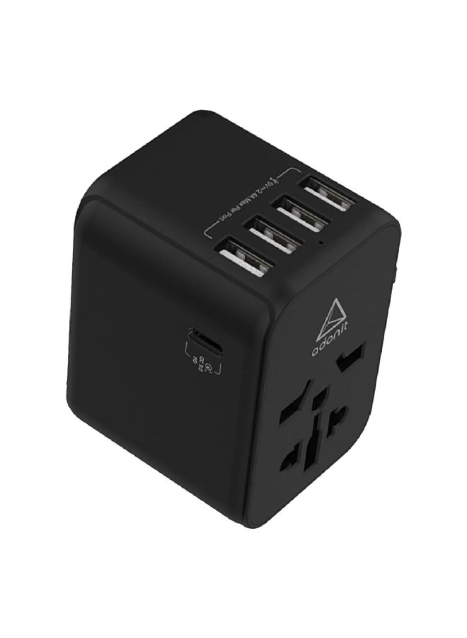 ADONIT Lightweight 30 Watts Rapid Device Charging USB-A and USB-C Universal Travel Adapter Black 6 x 10 x 17 cm ADUA30W - Image 1